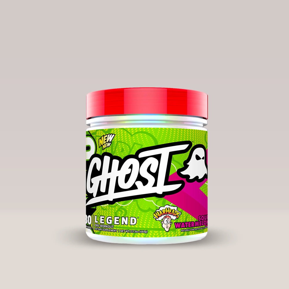 Imagine cu suplimentul pre-workout Ghost Legend V4, 30 de serviri. Sour watermelon warheads aroma.