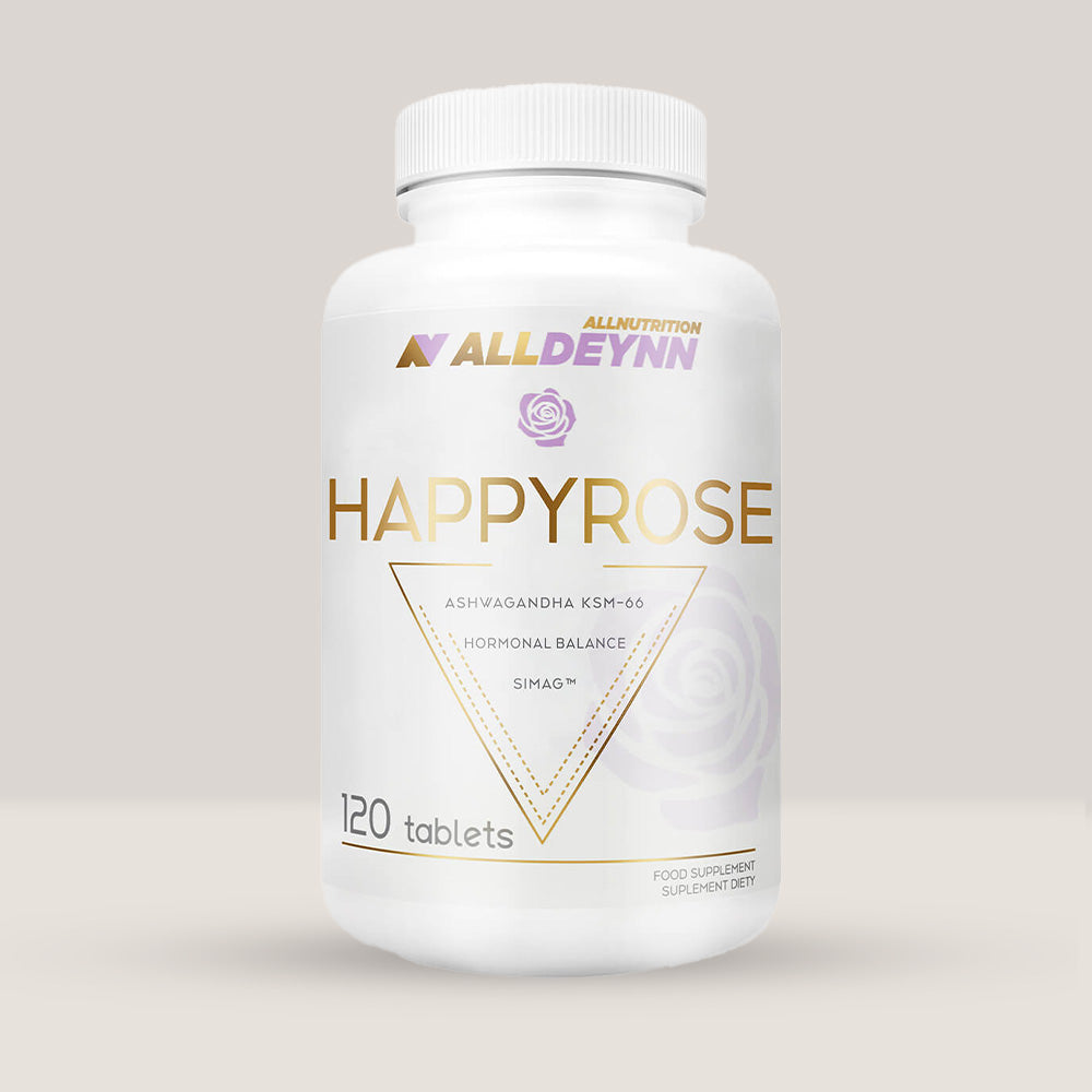 Cutie de Happyrose de la Alldeynn, supliment pentru suportul sindromului premenstrual (PMS), cu 120 de tablete.