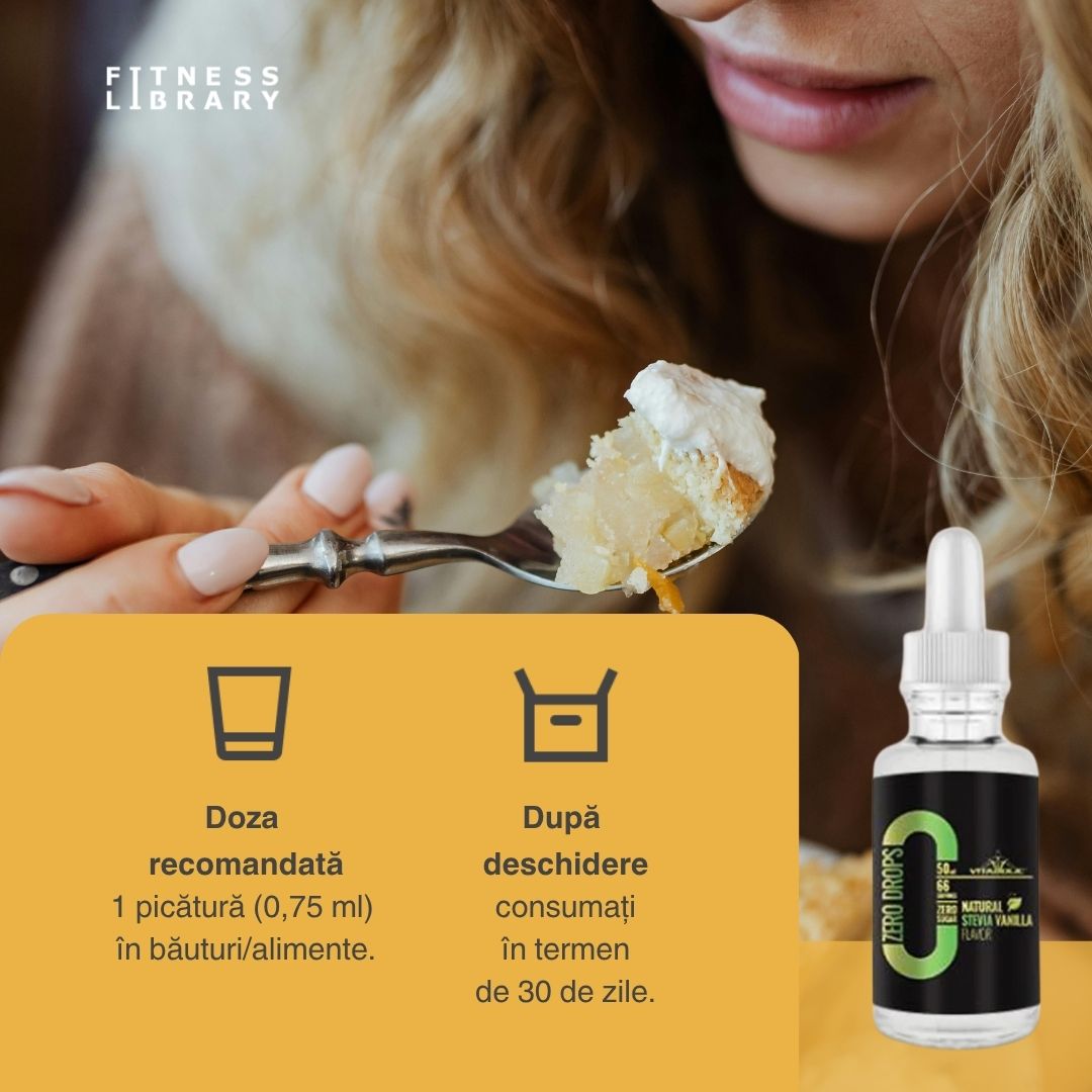 Gust pur, zero calorii. VITABOLIC Natural Zero Drops: Indulcește-ți viața natural.