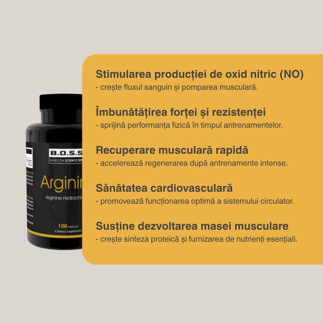 Arginina HCl VITABOLIC: Performanță amplificată, antrenamente intense, rezultate sculptate.
