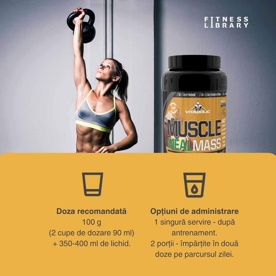 Masă musculară pură, fără zahăr adăugat. Muscle Meal Mass Vitabolic: Performanță & recuperare optimă.