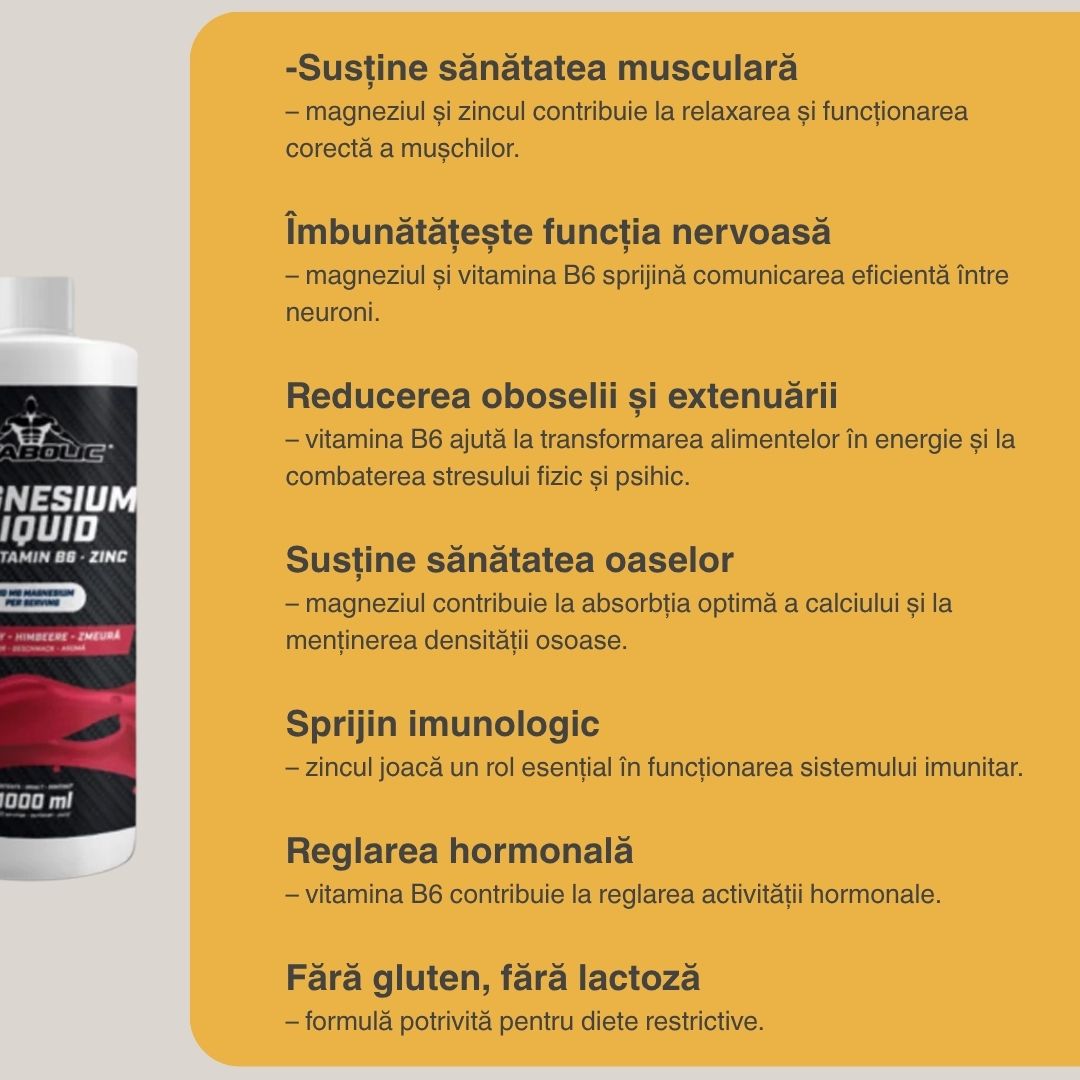Magneziu lichid VITABOLIC: Regenerare corp & minte.