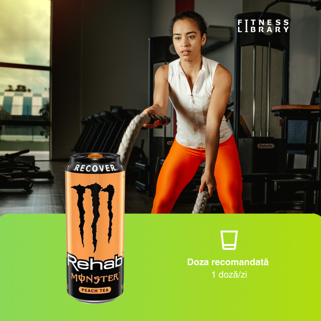 Monster Recover Peach (458ml) – Băutură non-carbonatată pentru recuperare (rehidratare & refacere energetică) | MONSTER ENERGY