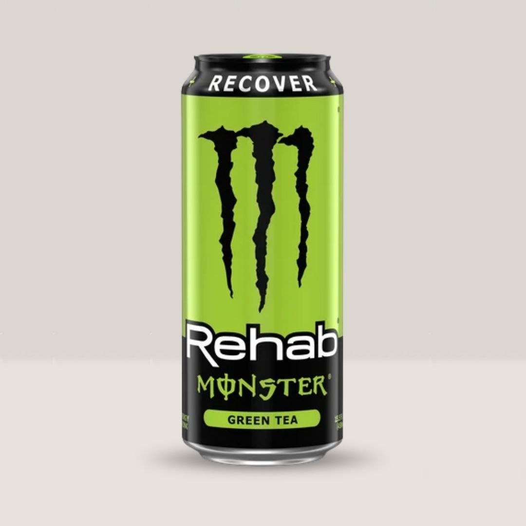 Hidratare profundă și energie subtilă cu MONSTER Rehab Green Tea. Revigorează-te natural cu ceai verde, negru, electroliți și vitamine B.
