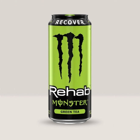 Hidratare profundă și energie subtilă cu MONSTER Rehab Green Tea. Revigorează-te natural cu ceai verde, negru, electroliți și vitamine B.