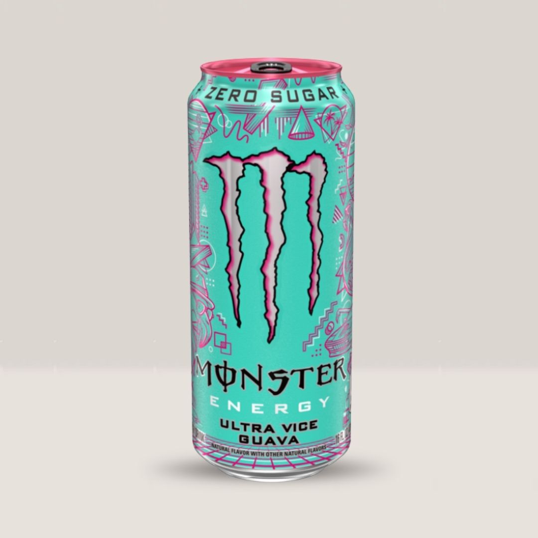 Energie pură și concentrare cristalină cu Monster Ultra Vice Guava. Gust exotic, performanță maximă.