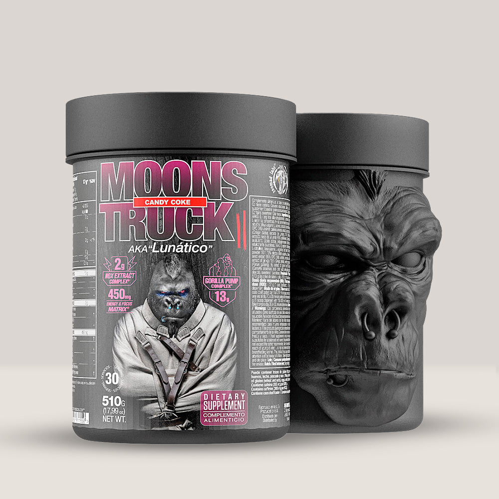 Cutie de Moonstruck II de la Zoomad Labs, supliment pre-workout pentru pompare musculară și energie, ambalaj de 510g.