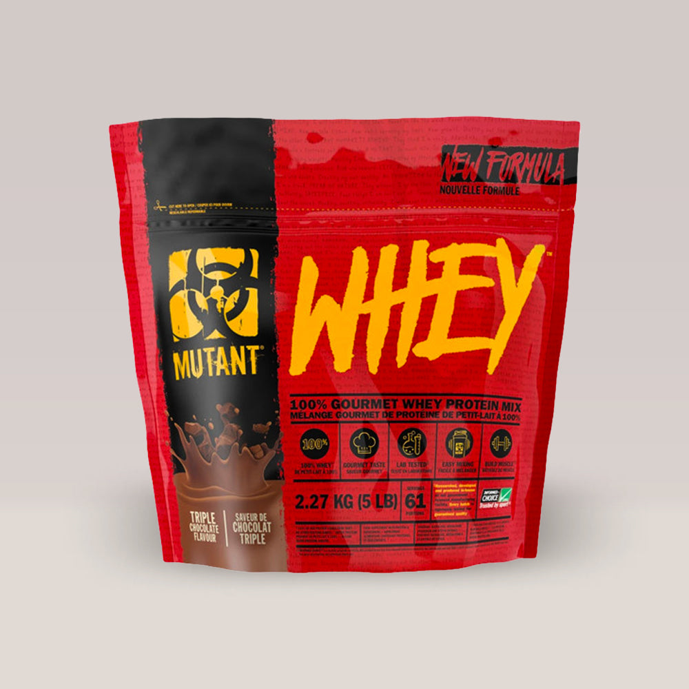 Proteină din zer MUTANT Whey cu aromă de ciocolată, un supliment pentru creștere musculară.