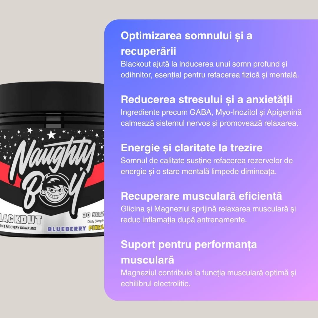 Somn profund, regenerator cu Black Out de la Naughty Boy. Energie și claritate garantate.