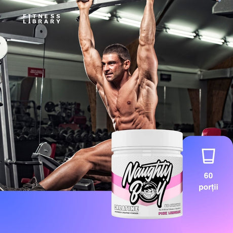 Creatină Naughty Boy: Performanță maximă, recuperare rapidă, gust excelent.