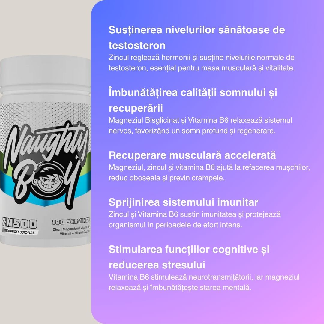 ZMA Naughty Boy: Energie, recuperare, performanță. Descoperă-ți potențialul!