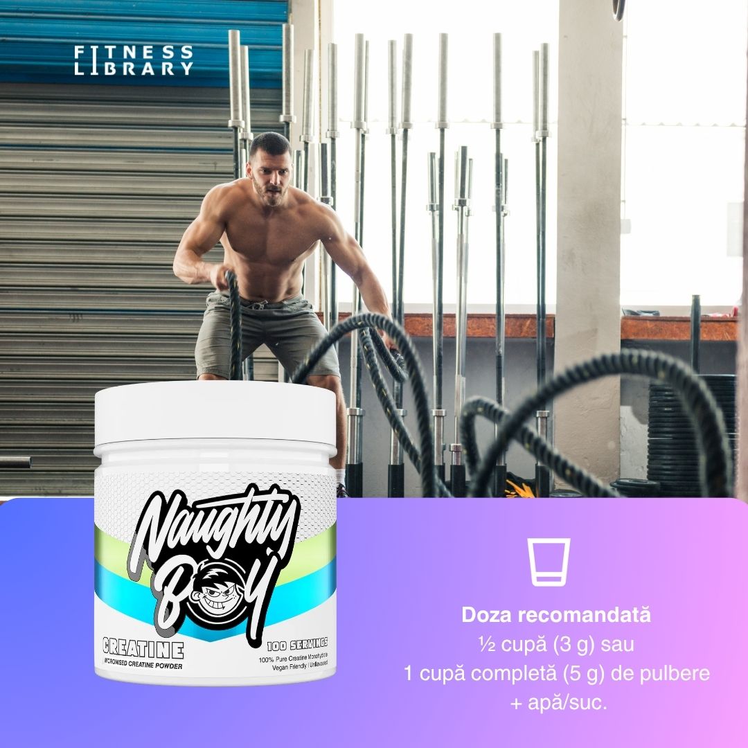 Creatină Monohidrată Micronizată NAUGHTY BOY: Performanță maximă, recuperare rapidă.