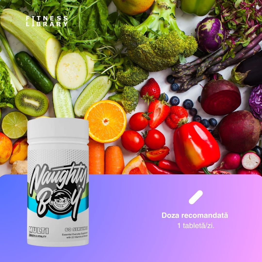 Energie debordantă și viață vibrantă cu Multivitaminele Naughty Boy. Depășește-ți limitele!