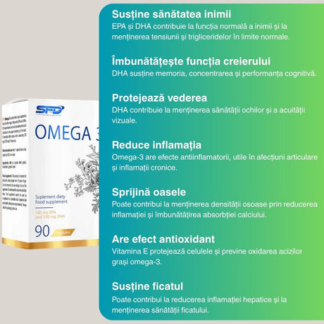 Omega 3 SFD: Minte ageră, inimă puternică, viață vibrantă.