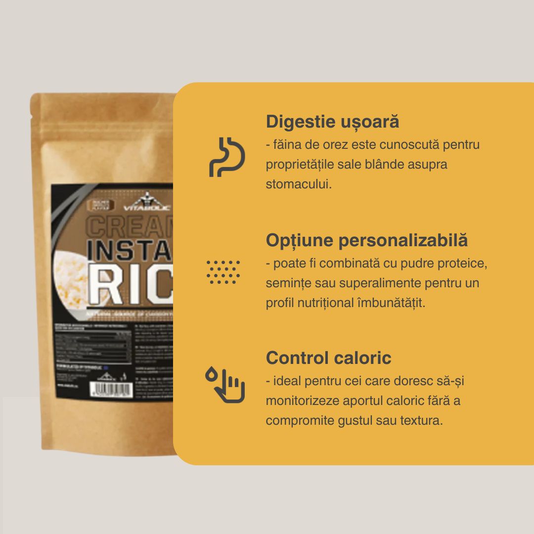 Energie pură și recuperare rapidă cu Creamy Instant Rice. Redescoperă vitalitatea!