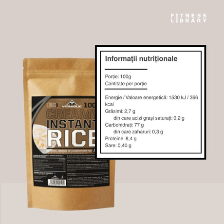 Energie pură și regenerare rapidă cu Creamy Instant Rice Vitabolic. Sculptează-ți silueta ideală!