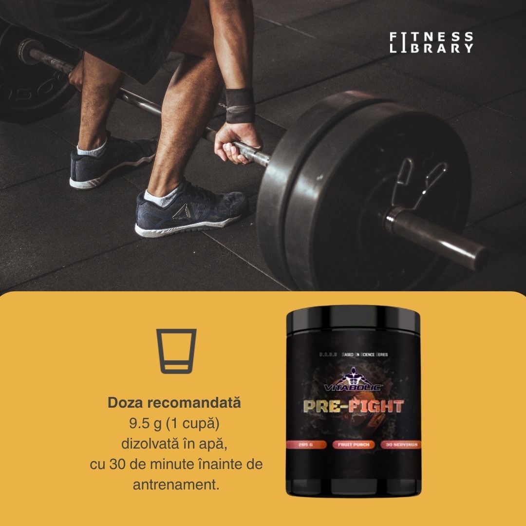 Energie explozivă și anduranță maximă cu Pre Fight Vitabolic. Performanță absolută, fără pompare musculară.
