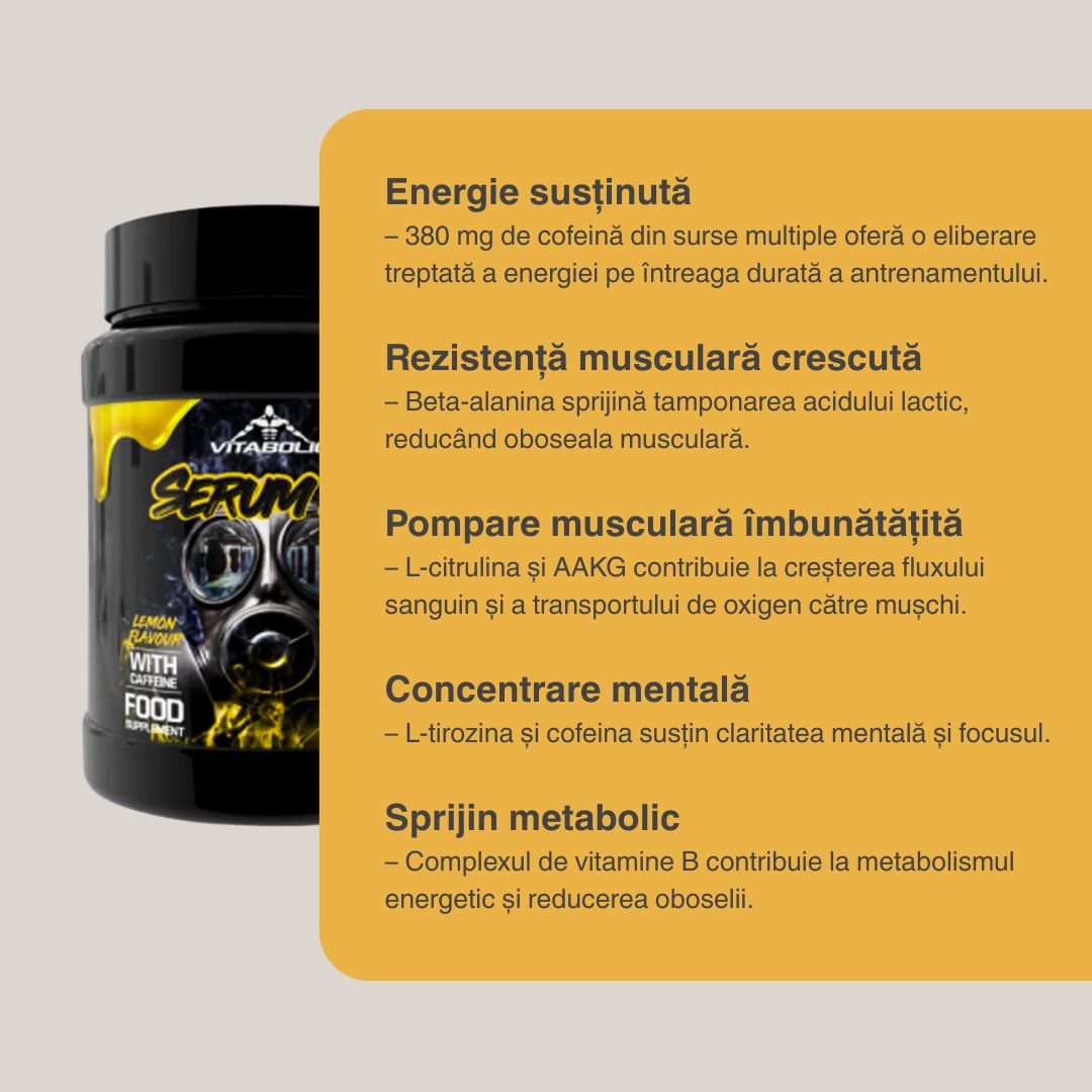 Performanță amplificată și focus de neclintit cu Serum 2.0 de la Vitabolic.