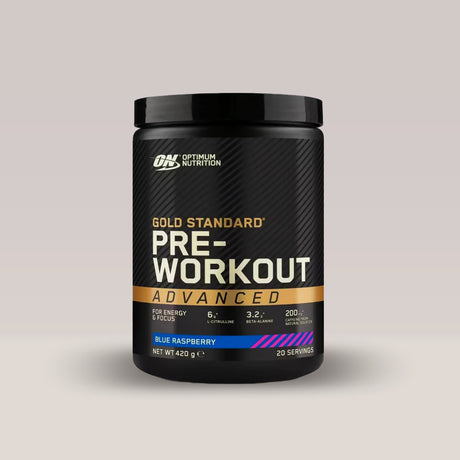 Recipient de pre-workout Optimum Nutrition Gold Standard Advanced.