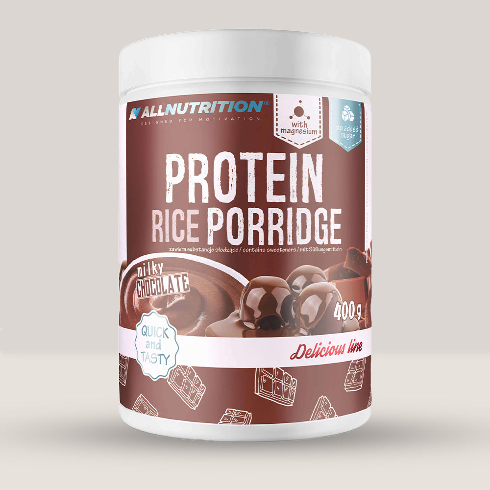 Regenerare delicată cu terci proteic de orez cu ciocolată. Hrănește-ți mușchii și revitalizează-te după efort. Wellness esențial pentru o viață activă.