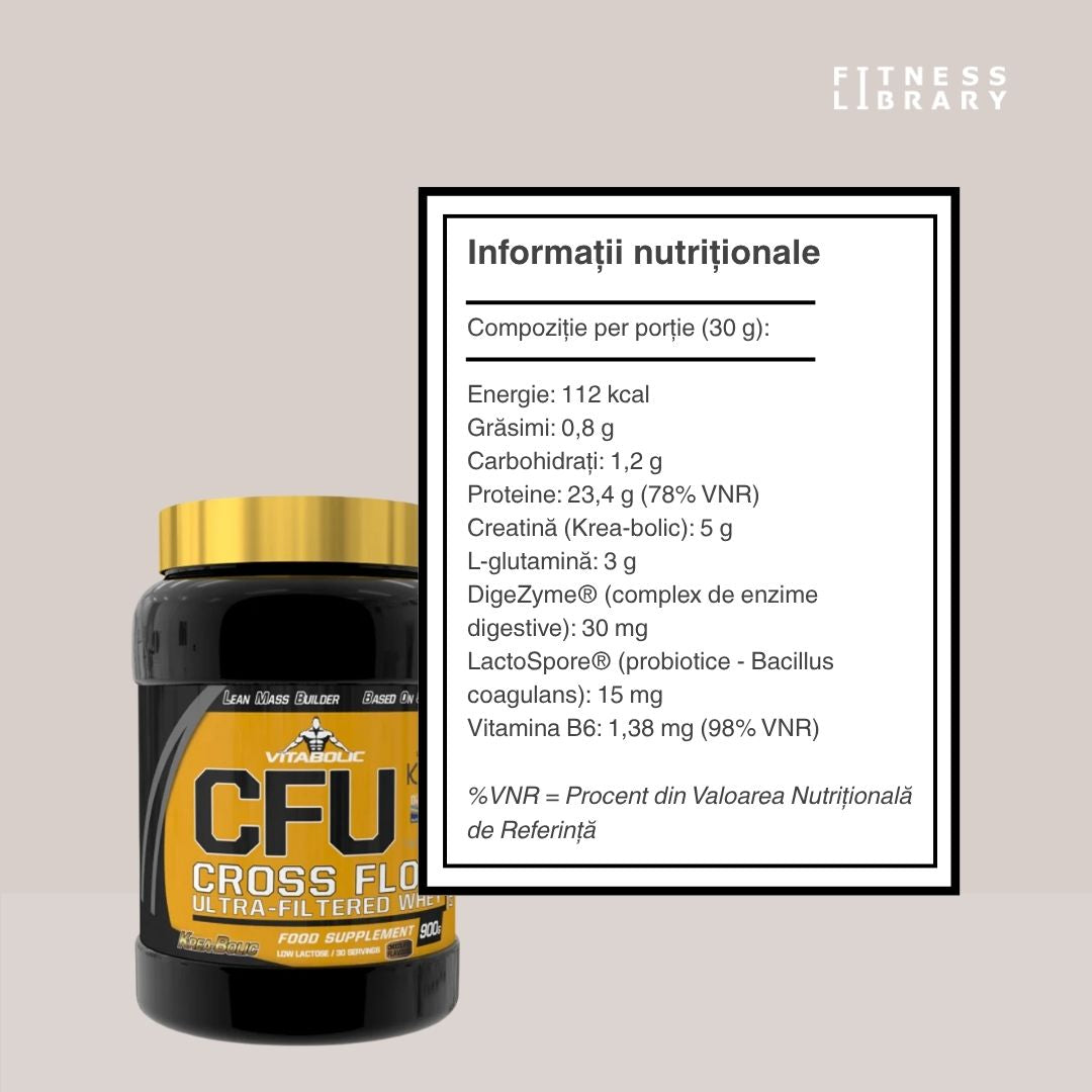 Construiește mușchi armonios și recuperează-te rapid cu CFU Lean Mass Builder Whey de la Vitabolic. #Vitabolic #PerformantaDeLux