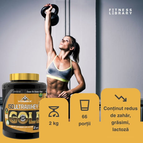 UltraWhey Gold: Proteină pură Volactive® pentru creștere musculară rapidă și recuperare optimă.
