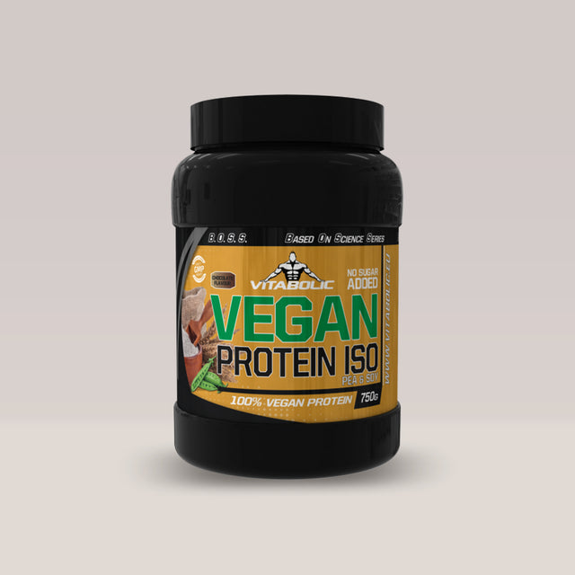 Recipient de Vegan Protein de la Vitabolic, o pudră proteică vegetală de 750g, cu spirulină și chlorella.