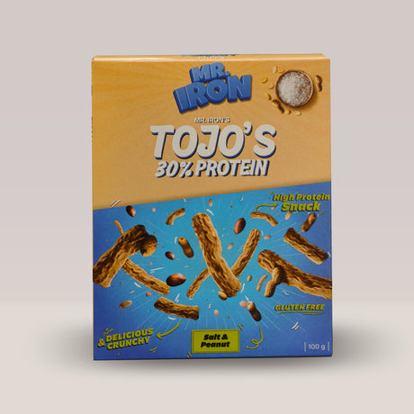 Gustare crocantă, sărată, proteică. Hrănește-ți ambiția cu Mr. Iron Tojo's. Fără compromisuri.