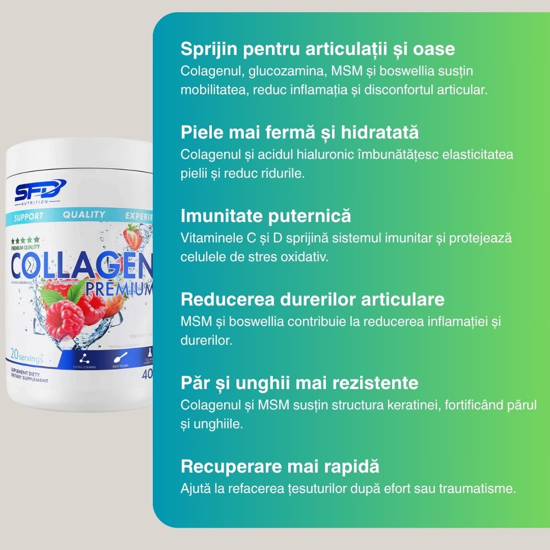 Colagen Premium SFD: Mișcare grațioasă, tinerețe radiantă. Trăiește din plin!