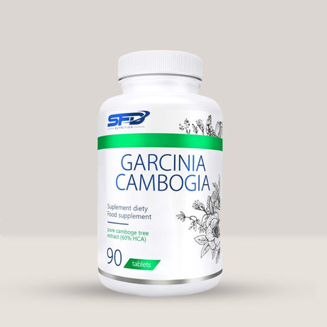 Imagine cu o cutie de SFD Extract Garcinia Cambogia (90 tablete) de la SFD Nutrition, un supliment natural pentru controlul greutății.