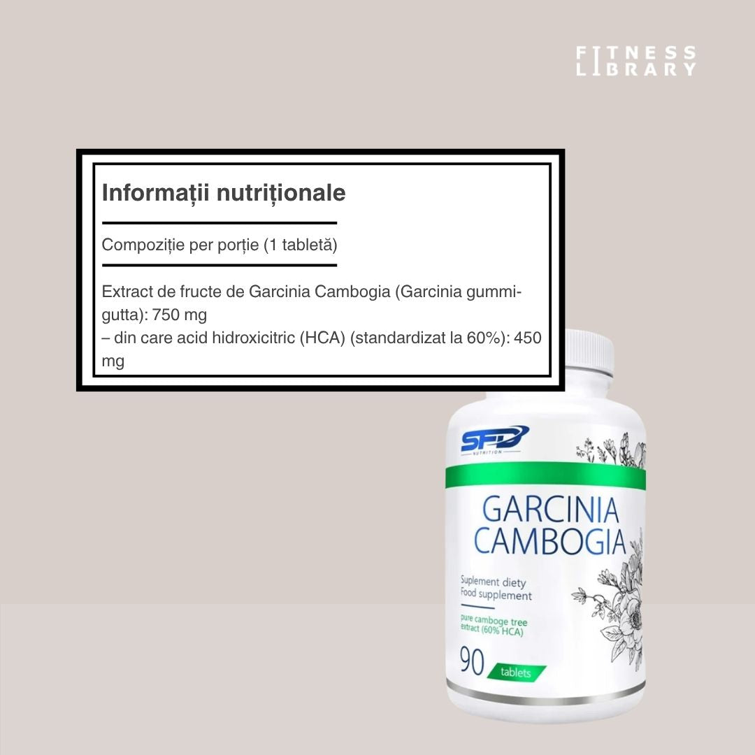 Siluetă ideală cu Garcinia Cambogia SFD (60% HCA). Gestionează-ți greutatea cu eleganță și încredere.