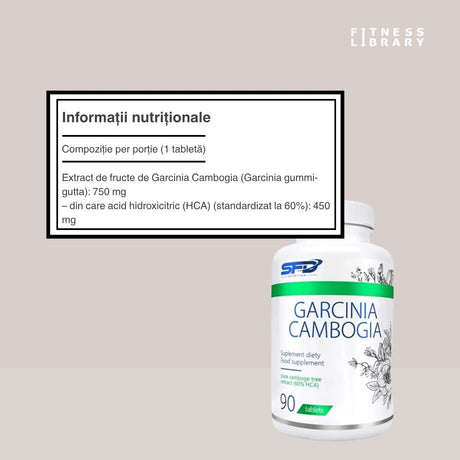 Siluetă ideală cu Garcinia Cambogia SFD (60% HCA). Gestionează-ți greutatea cu eleganță și încredere.