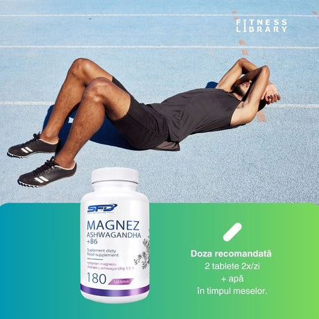 Magneziu, Ashwagandha & B6 pentru claritate mentală și energie. Descoperă serenitatea cu SFD Nutrition.