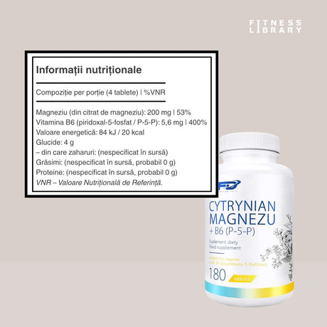 Magneziu Citrat + B6 (P-5-P): Combate oboseala, amplifică energia, trăiește din plin.