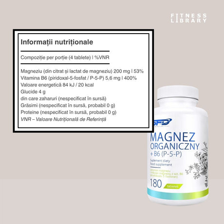 Magneziu organic + B6 activă (P-5-P): Combate oboseala, amplifică energia. Bucură-te de viață!
