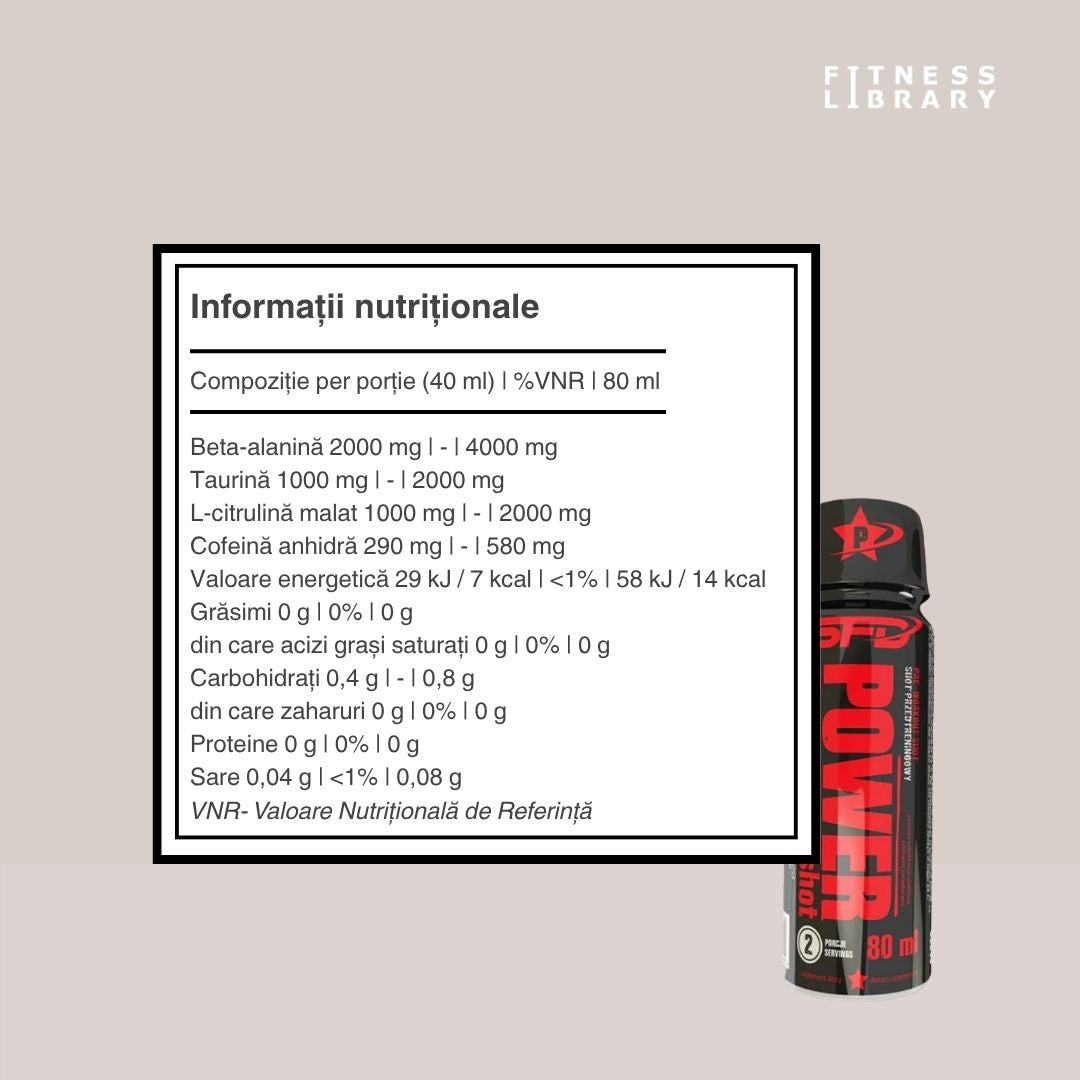 Energie și focus maxim cu Power Shot Pre-Antrenament. Antrenamente transcendente, rezultate remarcabile.
