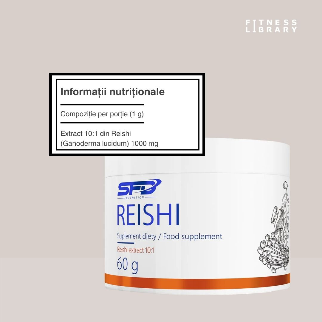 Reishi SFD Nutrition: Extract 10:1 pentru vitalitate, echilibru interior și o minte limpede.