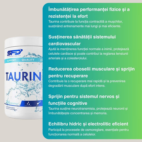 Energie pură și rezistență maximă cu Taurina SFD Nutrition + Vitamina C. Atinge performanța optimă!