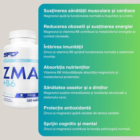 Regenerare profundă și forță revitalizată cu ZMA+B6 de la SFD Nutrition.