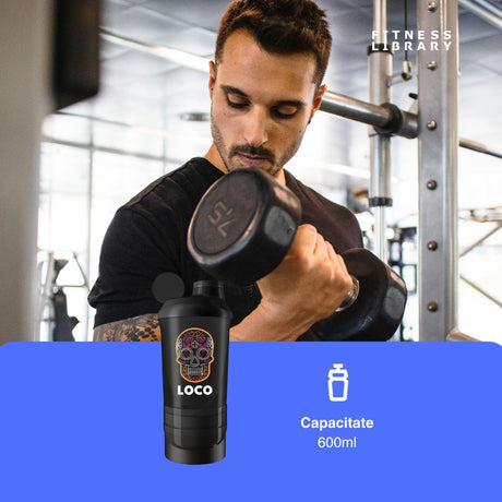 Shaker LOCO 600ml: Nutriție perfectă și performanță optimă, oriunde.
