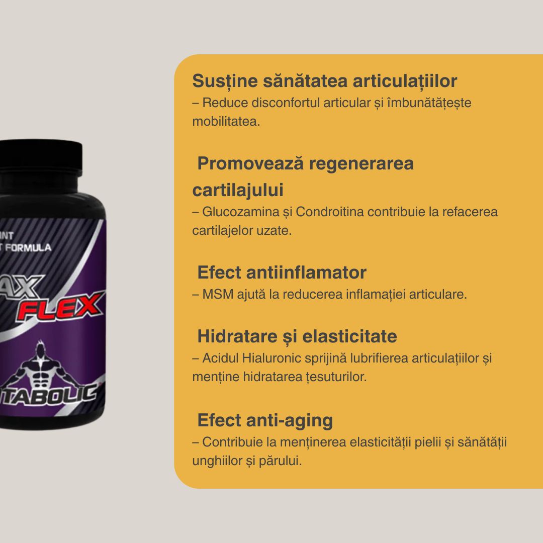 Articulații flexibile, mișcare fără limite. Max Flex Vitabolic, confort zilnic.