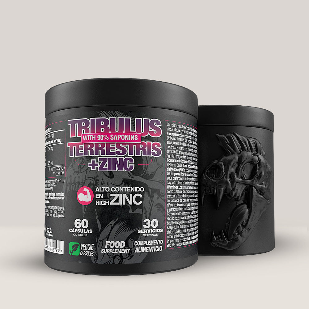 Flacon de Tribulus Terrestris + Zinc de la Zoomad Labs, supliment cu 90% saponine pentru suport testosteron, 60 de capsule.