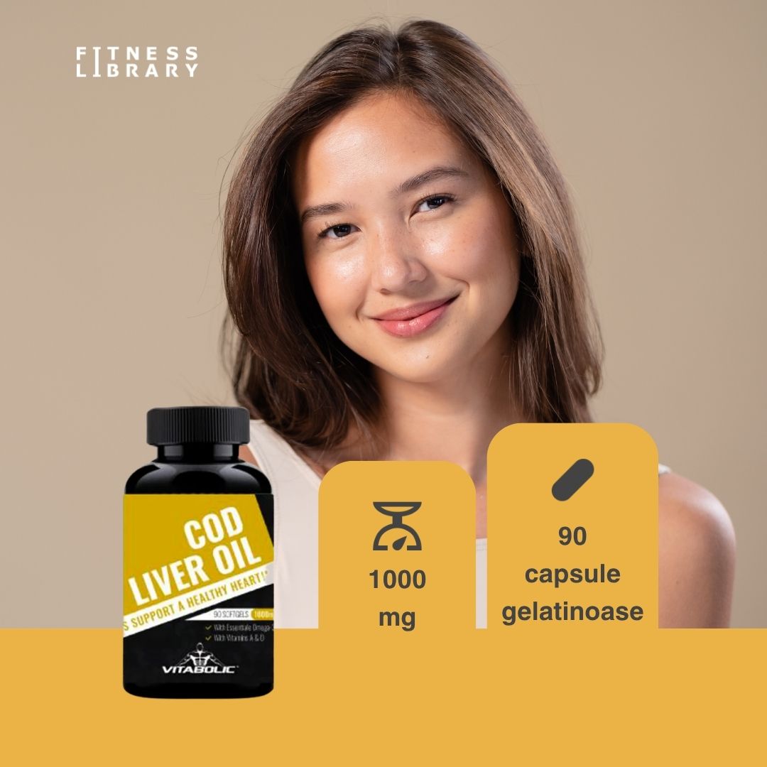 Ulei de ficat de cod VITABOLIC: Imunitate puternică, oase rezistente, inimă sănătoasă.