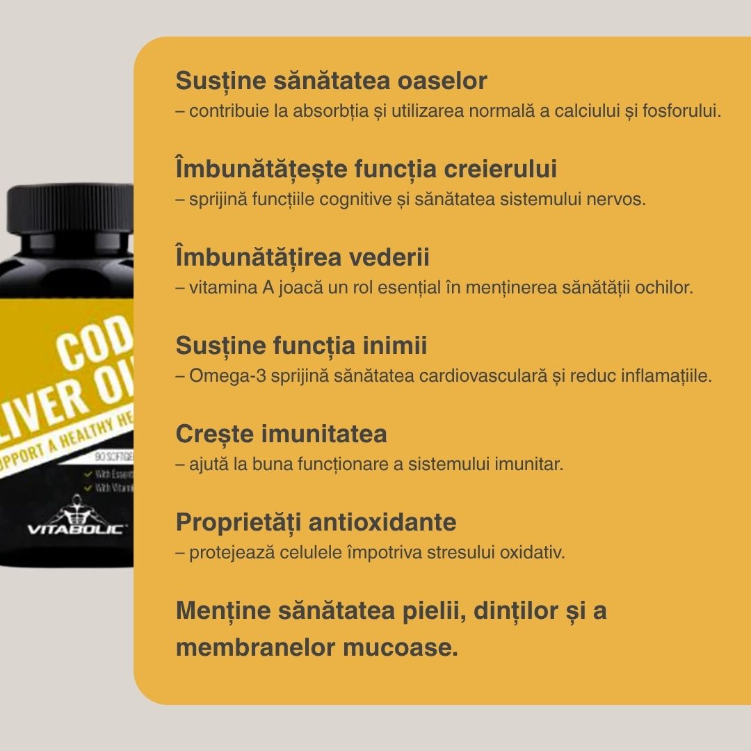 Energie și claritate cu uleiul de ficat de cod VITABOLIC. Trăiește din plin!