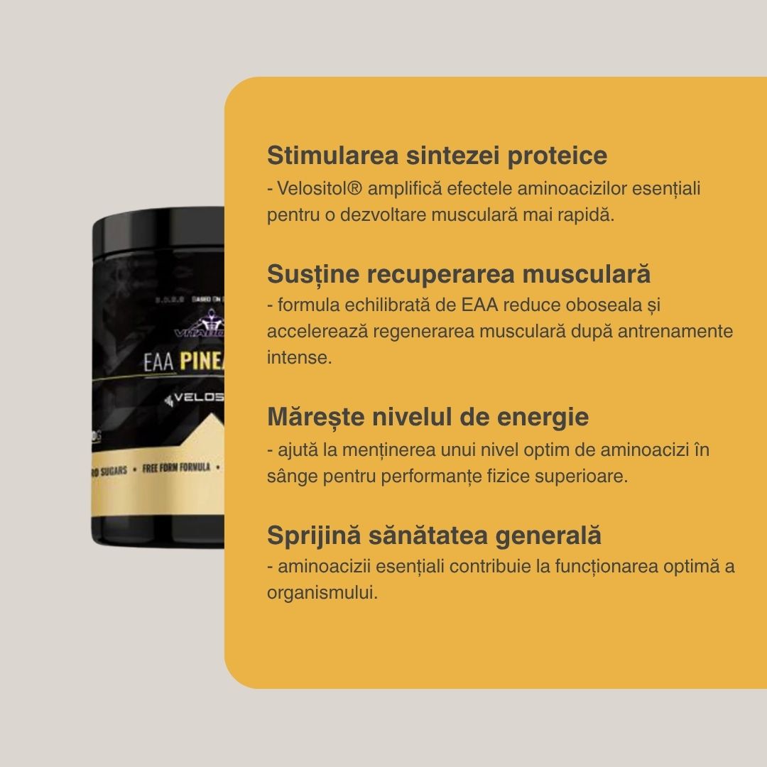 Velositol EAA Vitabolic: Regenerare musculară profundă & performanță maximă.