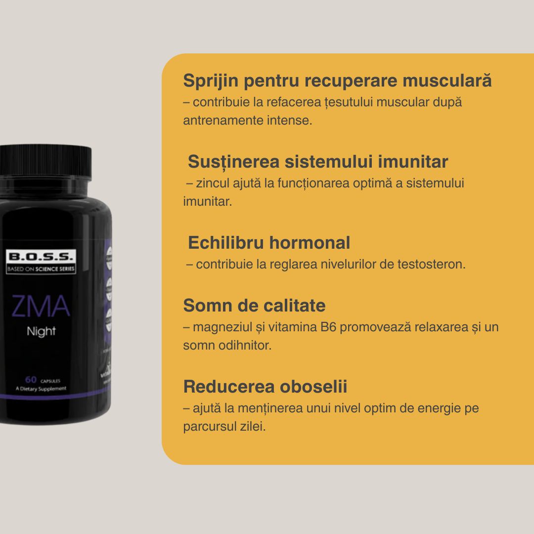 Regenerare nocturnă cu ZMA VITABOLIC. Magneziu și zinc pentru un corp și o minte revitalizate.