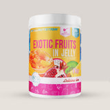 Gem exotic fără zahăr (80% fructe). Savurează explozia de mango, fructul pasiunii și kiwi. #AllNutrition #LuxuryWellness #ExoticEscape