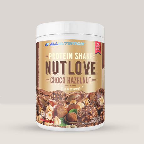 Siluetă sculptată și mușchi hrăniți cu shake-ul proteic Nutlove. Gust decadent de ciocolată și alune.