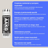 AAKG Shock Shot: Energie explozivă, pompare musculară intensă, antrenamente de vârf.