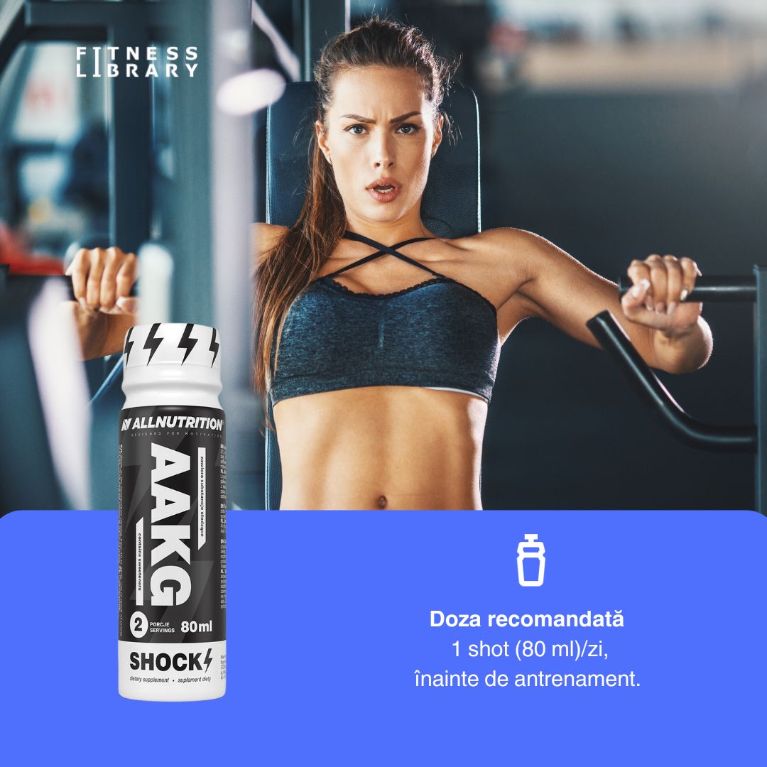 AAKG Shock Shot: Energie explozivă și pompă musculară intensă pentru antrenamente de top.